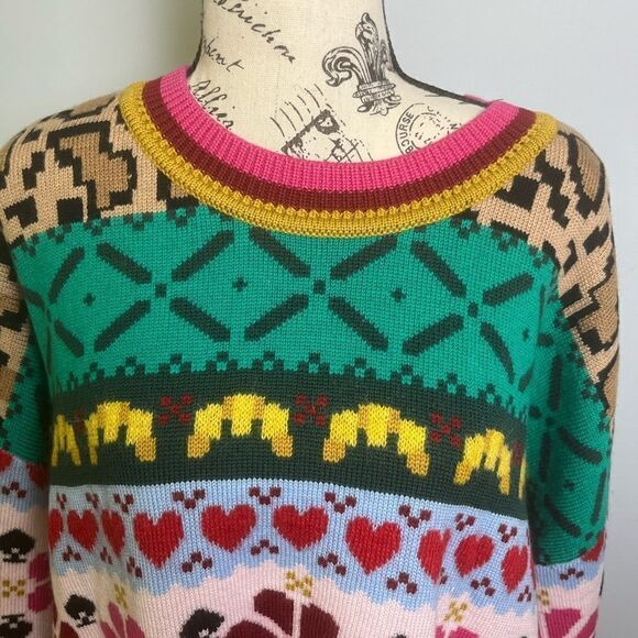 Kate Spade  Flower Intarsia wool blend Sweater NWT Size XXL - Picture 3 of 7